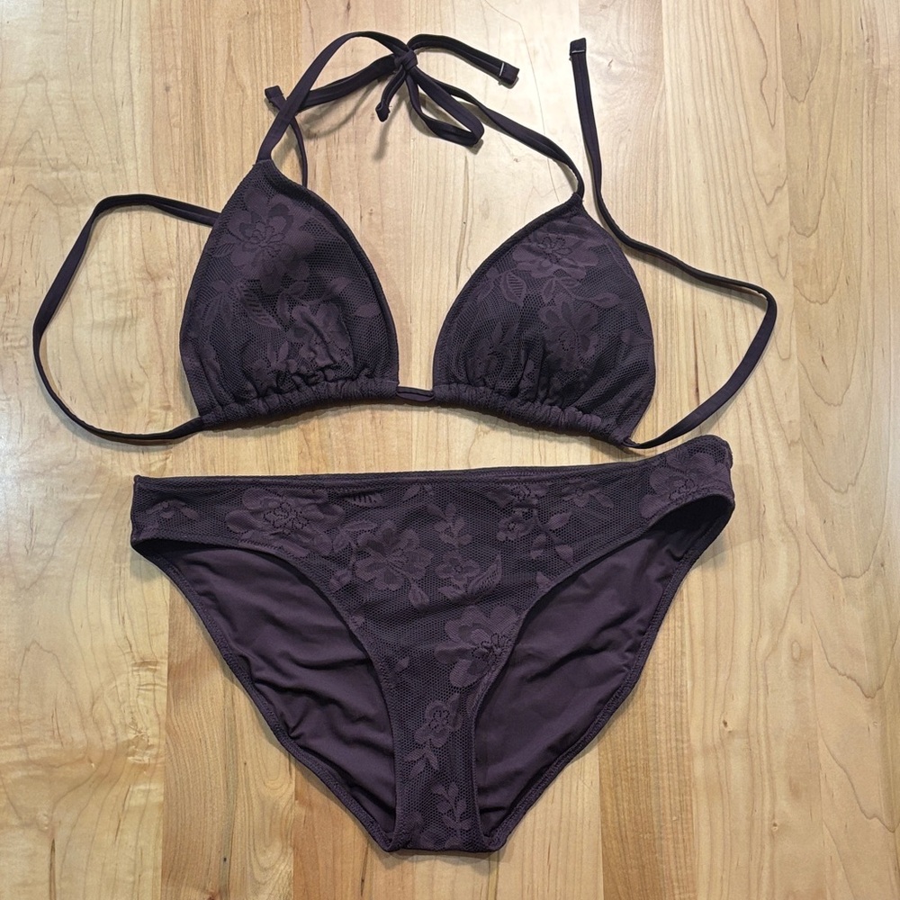 Aerie Plum Floral Bikini Set